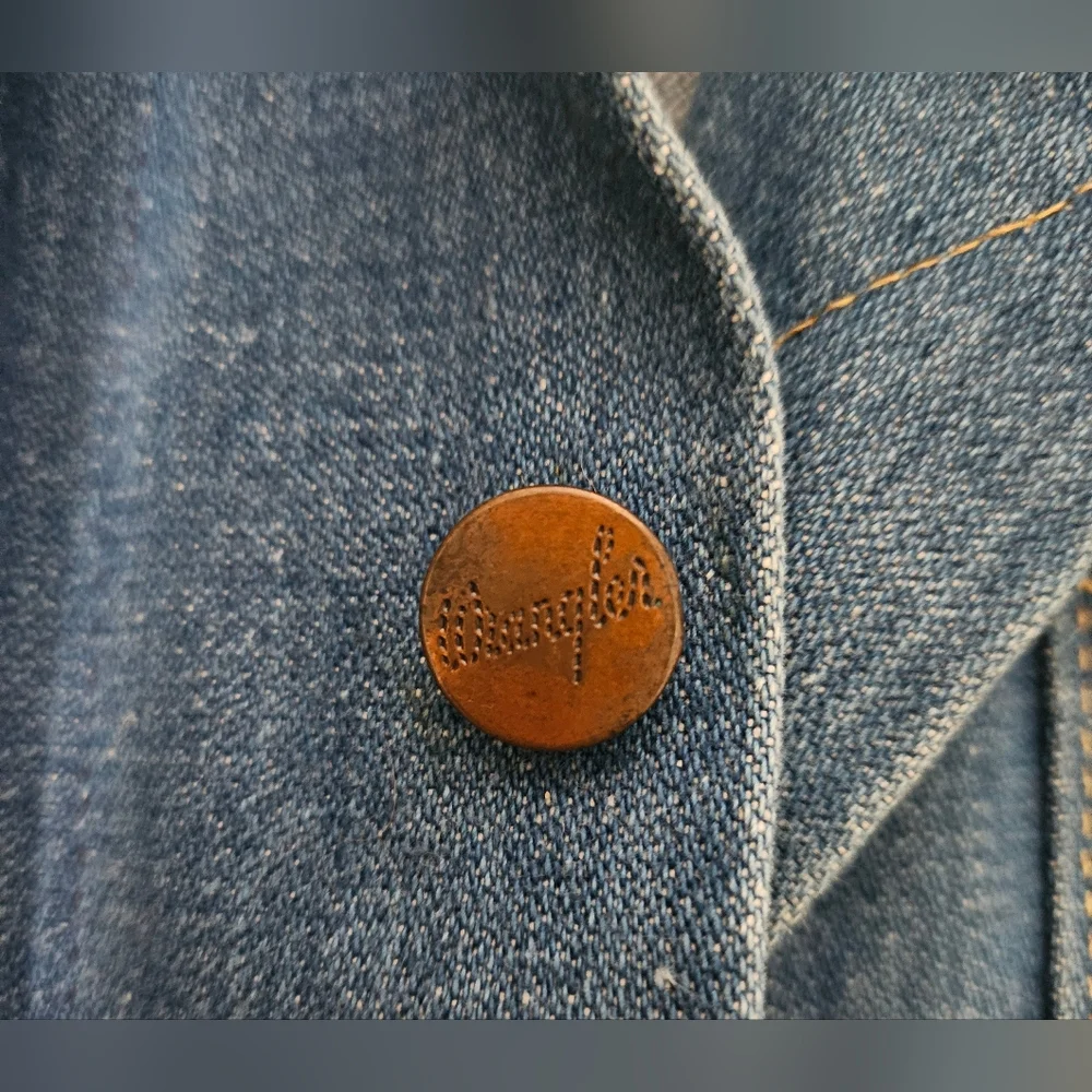 Wrangler Vintage 70s Cut-Off Denim Jacket Vest w/ Harley Davidson Vintage Patch - Picture 7 of 11